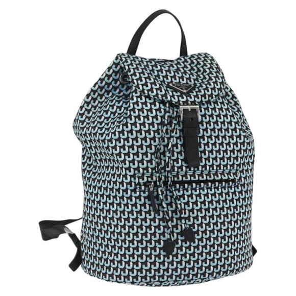 PRADA Backpack Nylon Light Blue Silver Auth 158915SAM main image 10
